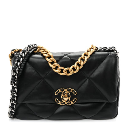 Chanel Goatskin Quilted Medium Chanel 19 Flap Black 1 of 11