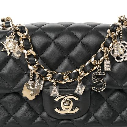 Chanel Lambskin Quilted Mini Coco Charms Rectangular Flap Black 8 of 10