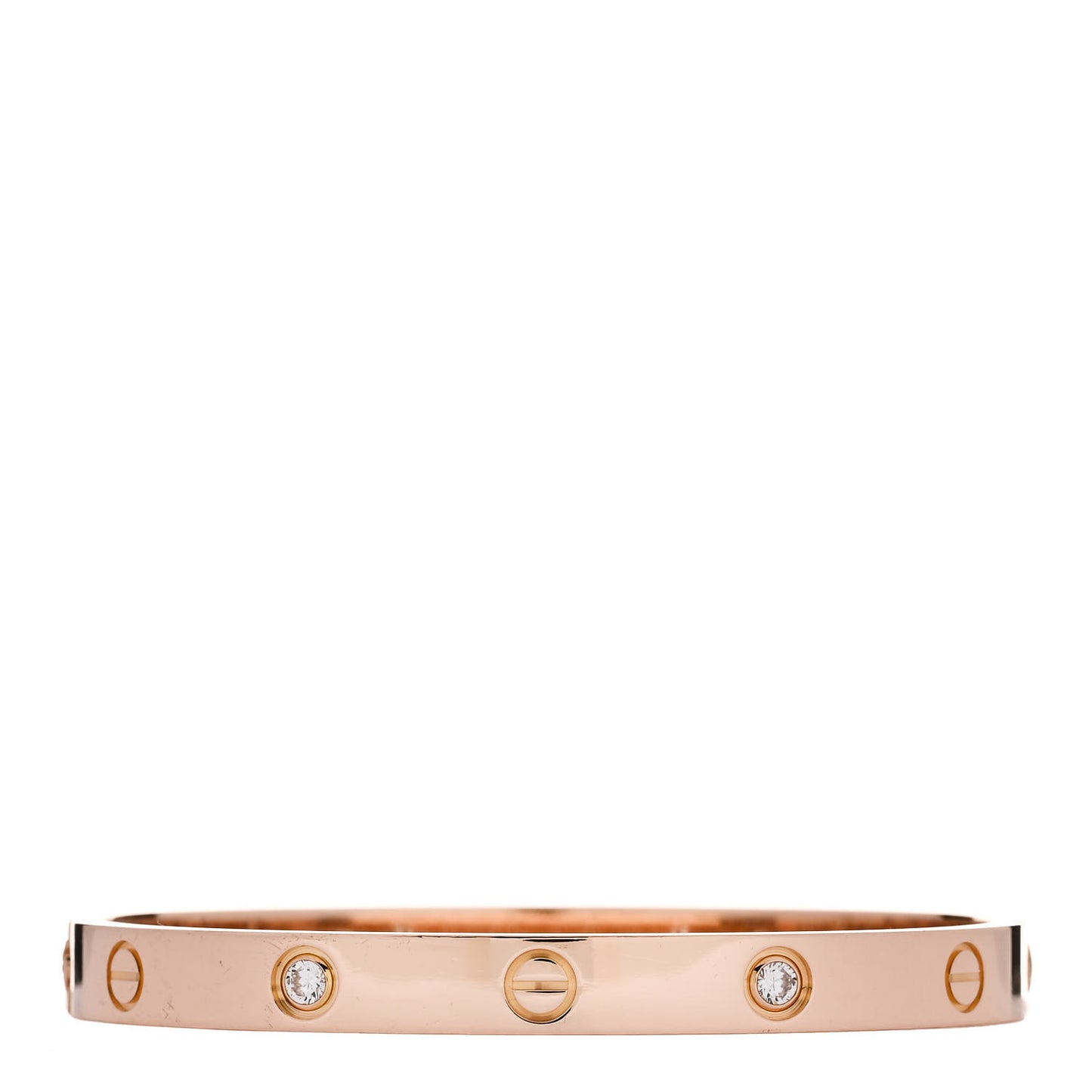 18K Pink Gold 4 Diamond LOVE Bracelet 17