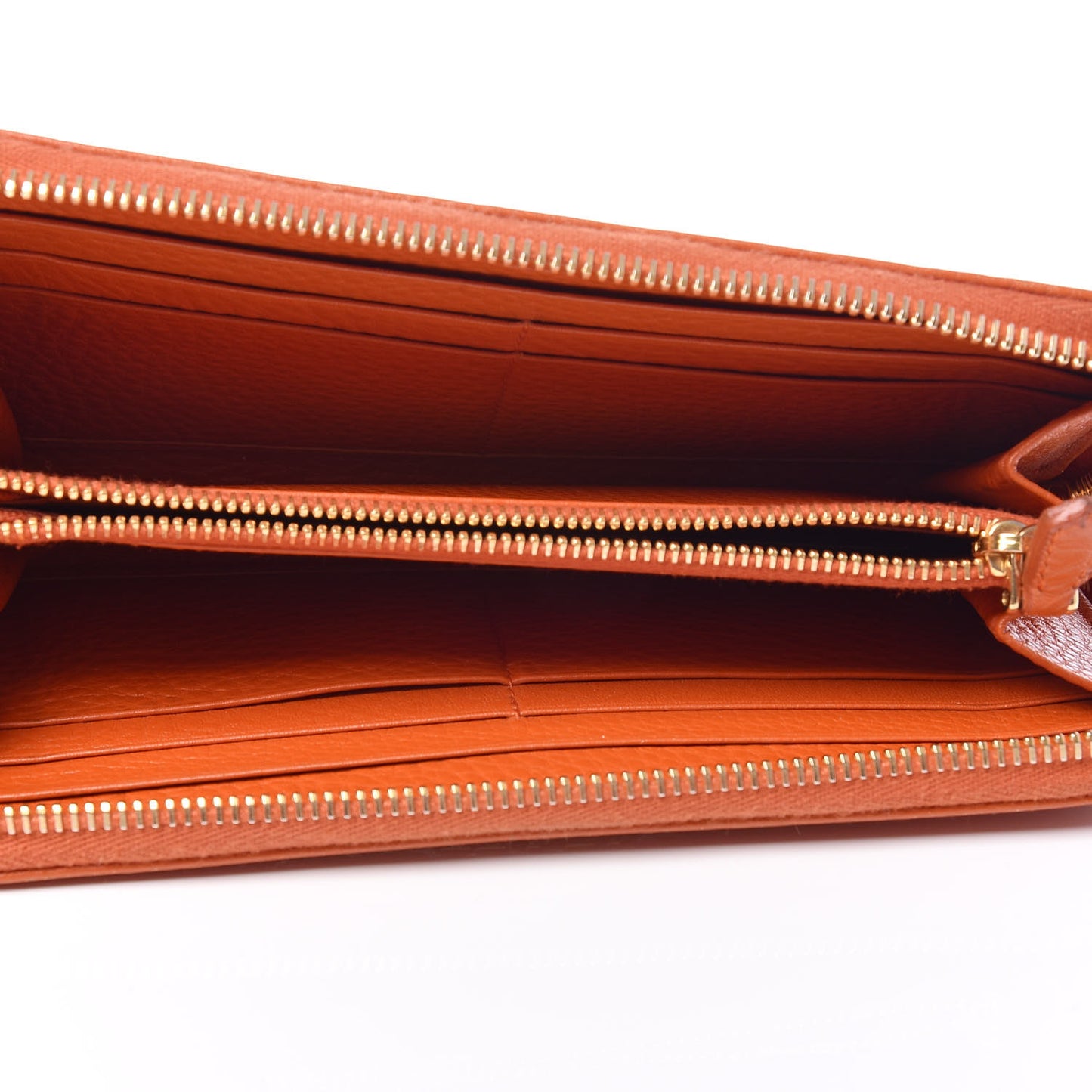 Vitello Daino Zip Around Wallet Papaya
