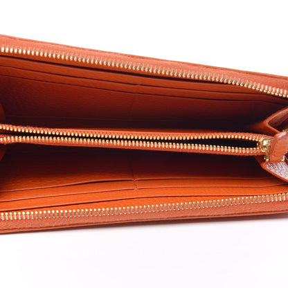 Prada Vitello Daino Zip Around Wallet Papaya 5 of 12