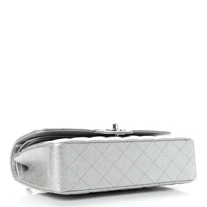 Chanel Glittered Metallic Caviar Quilted Medium Double Flap Silver 4 of 10