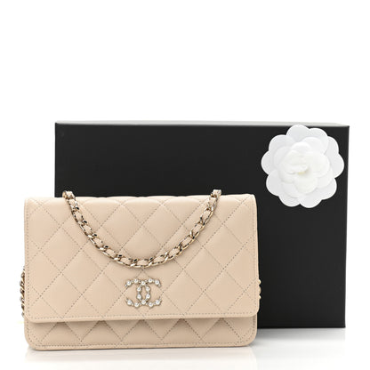 Chanel Caviar Quilted Coco Candy Wallet On Chain WOC Beige 15 of 15