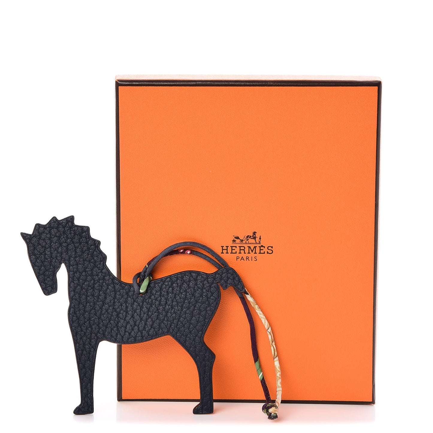 Epsom Togo Petit H Bag Charm Horse GM Soufre Bleu Indigo