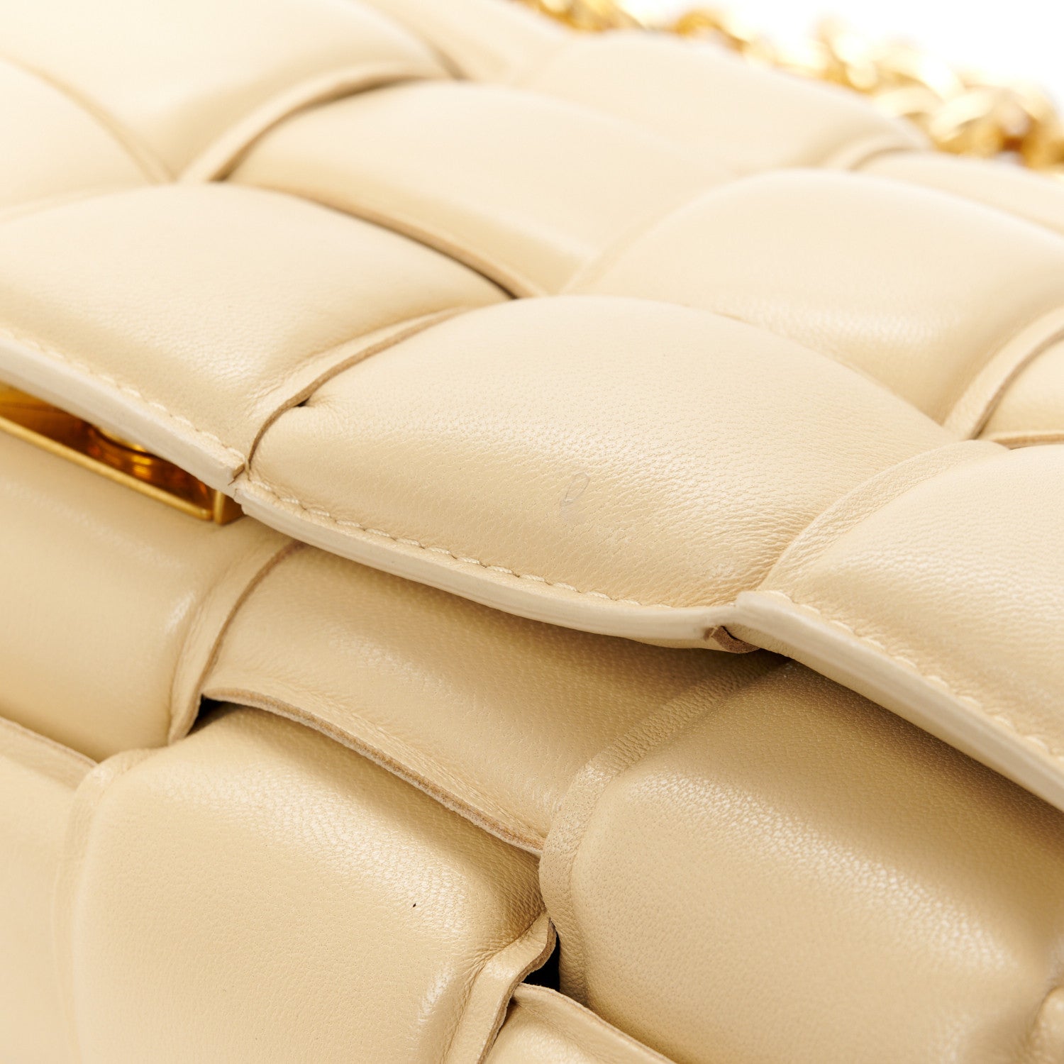 Bottega Veneta Lambskin Maxi Intreccio Padded Chain Cassette Crossbody Bag Porridge 12 of 12