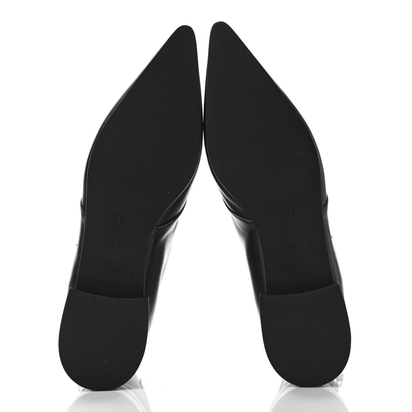 Calfskin Monogram Jumble Flat Ankle Boots 39.5 Black