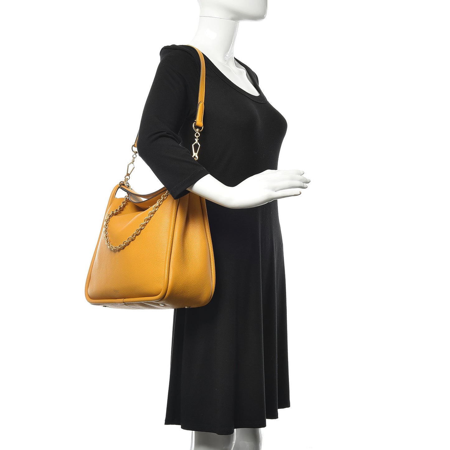 Small Classic Grain Calfskin Leighton Deep Amber