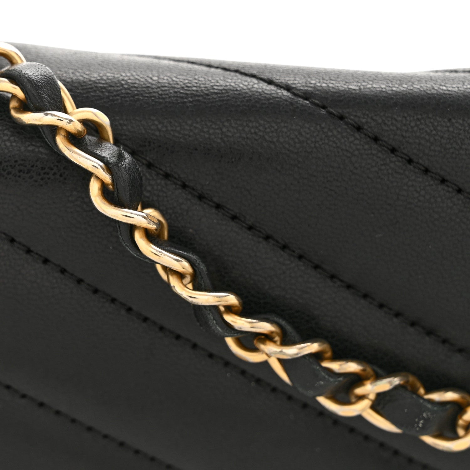Chanel Lambskin Reversed Chevron Quilted Flap Black 13 of 15