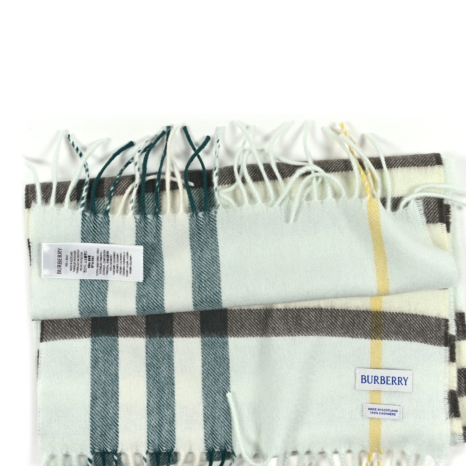 Burberry Cashmere Contrast Check Fringe Scarf Breeze 3 of 3