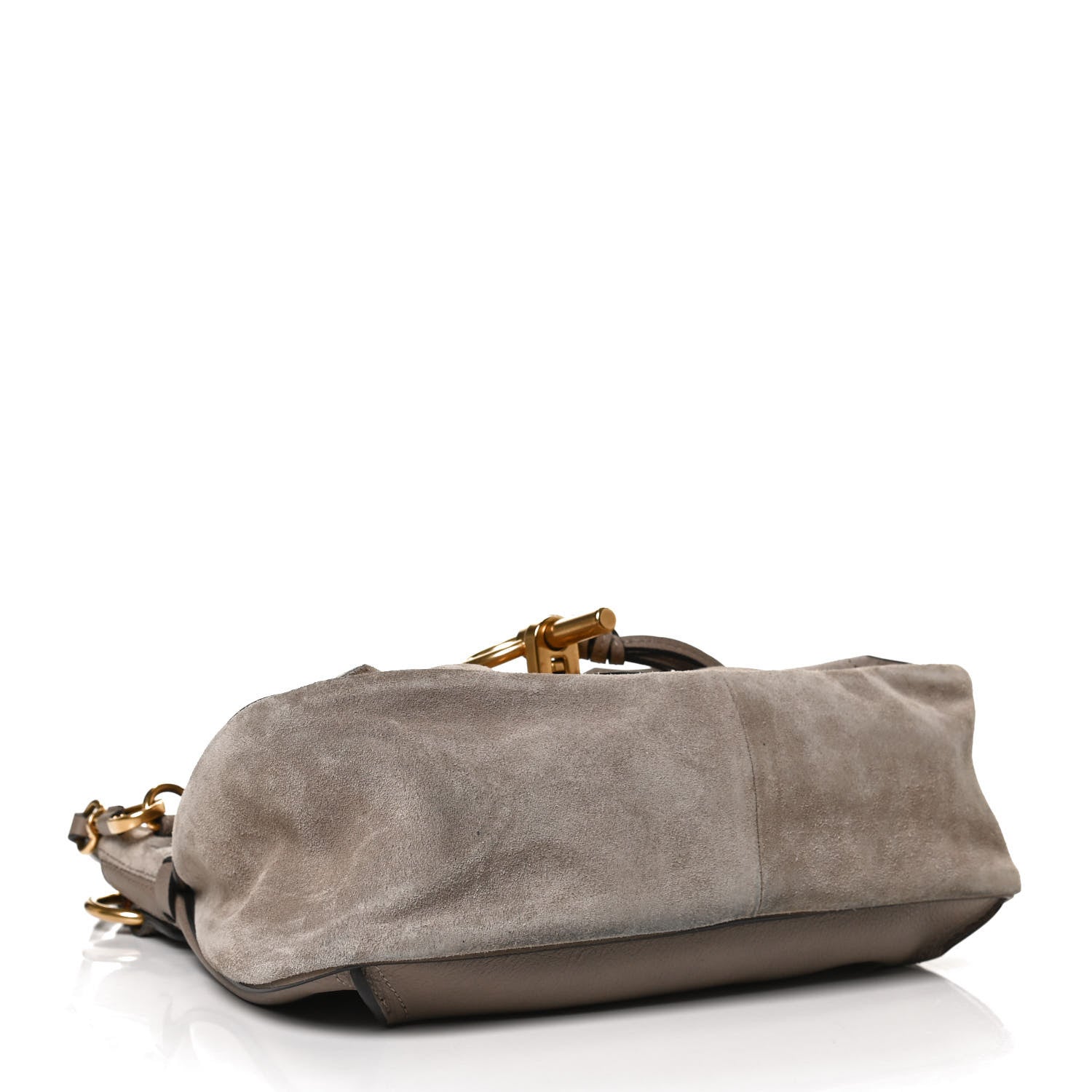 Chloe Suede Calfskin Small Lexa Shoulder Bag Motty Grey 4 of 12