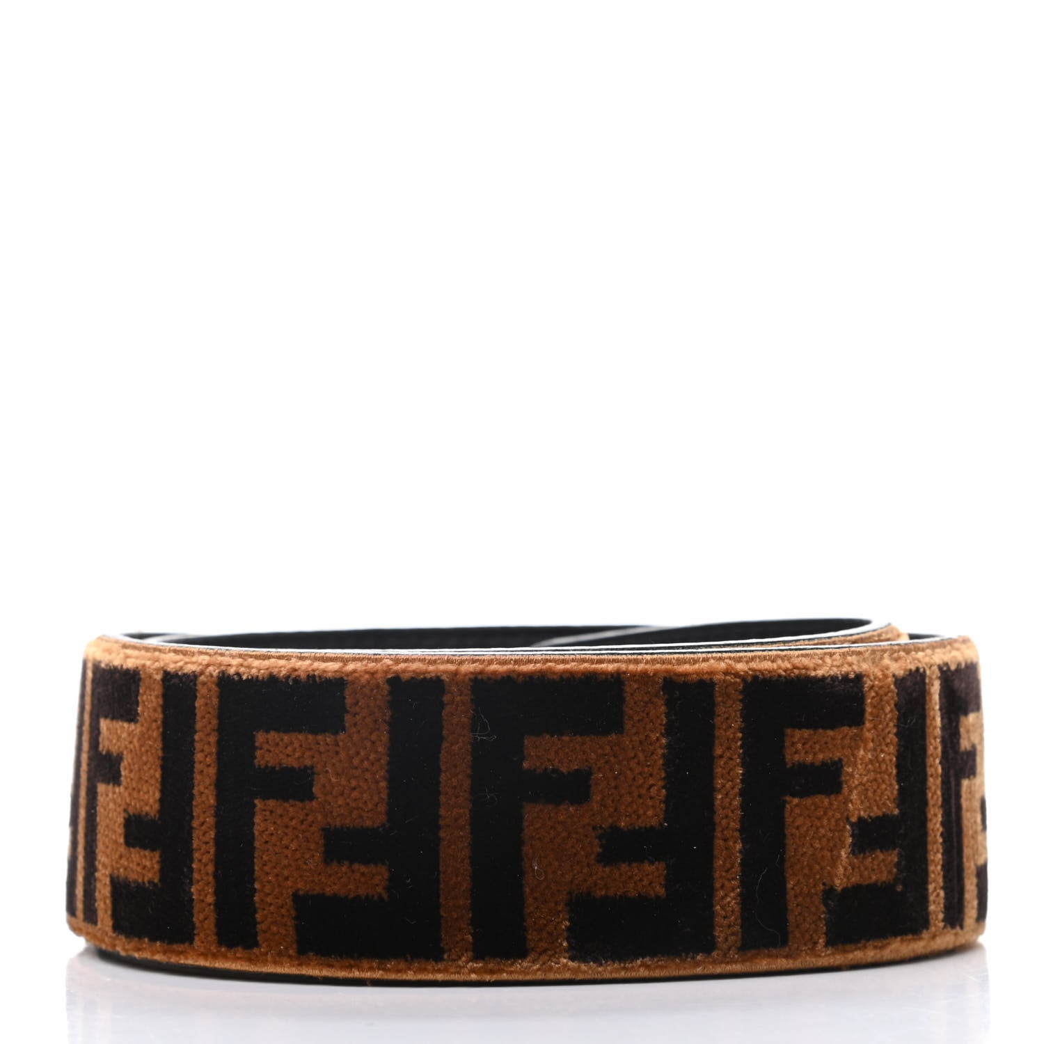 Fendi Velvet Tapestry FF Strap You Tobacco 2 of 5