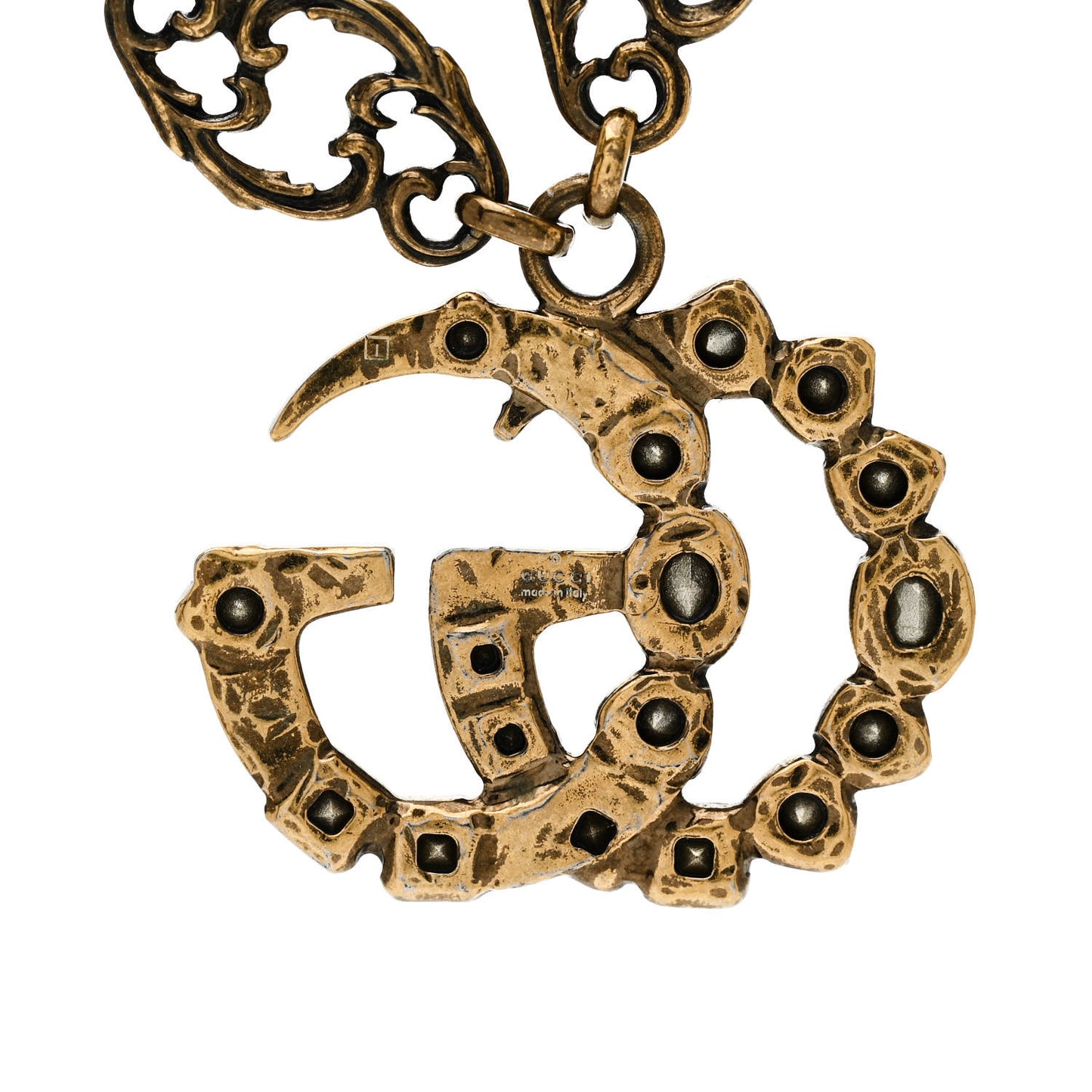 Crystal Marmont Necklace Aged Gold Multicolor