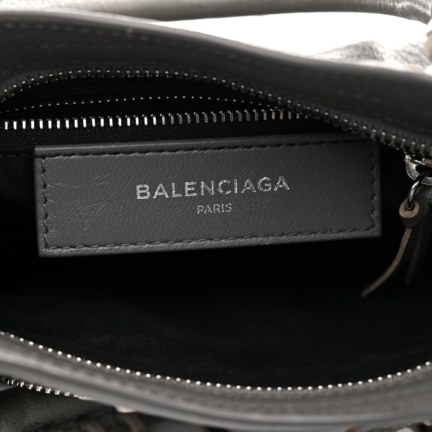 Balenciaga Chevre Silver Metallic Edge Hardware Mini City Bleu Acier 7 of 13
