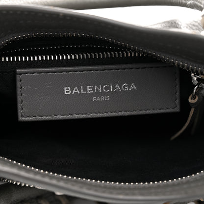 Balenciaga Chevre Silver Metallic Edge Hardware Mini City Bleu Acier 7 of 13