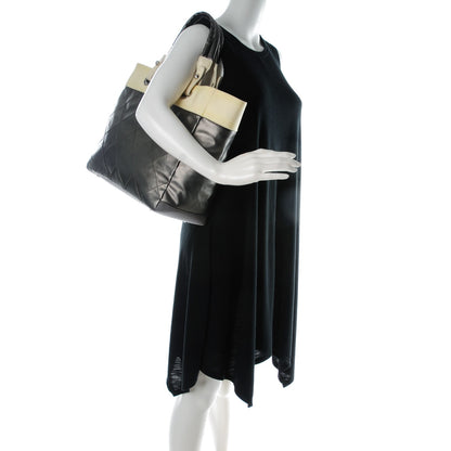 Chanel Coated Canvas Quilted Large Paris Biarritz Tote Silver 2 of 8