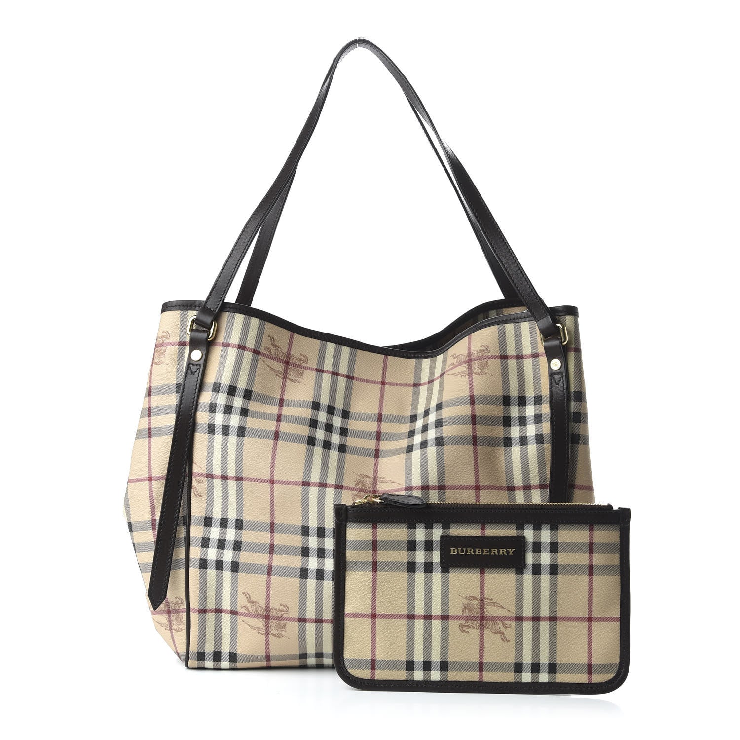 Burberry Haymarket Check Large Canterbury Tote Chocolate 1 of 10