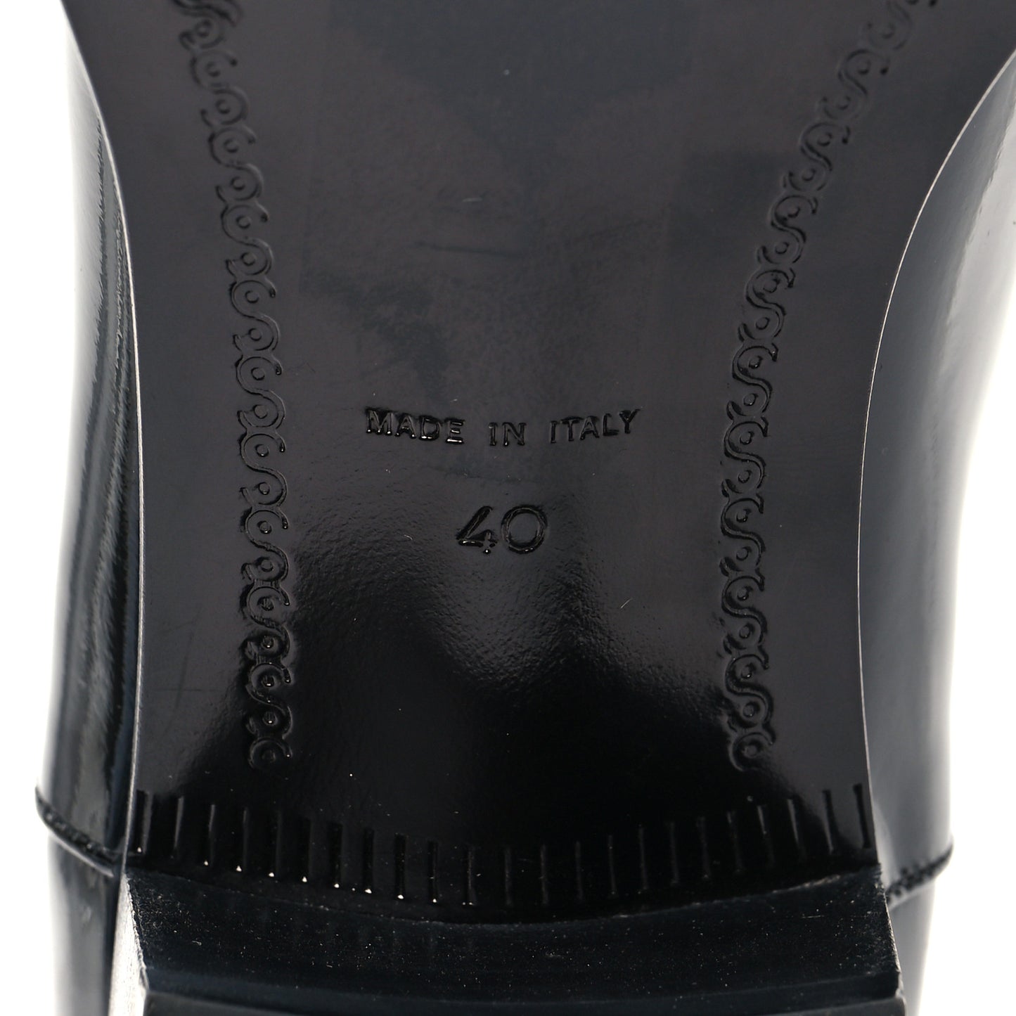 Patent CC Mid Calf Boots 40 Black