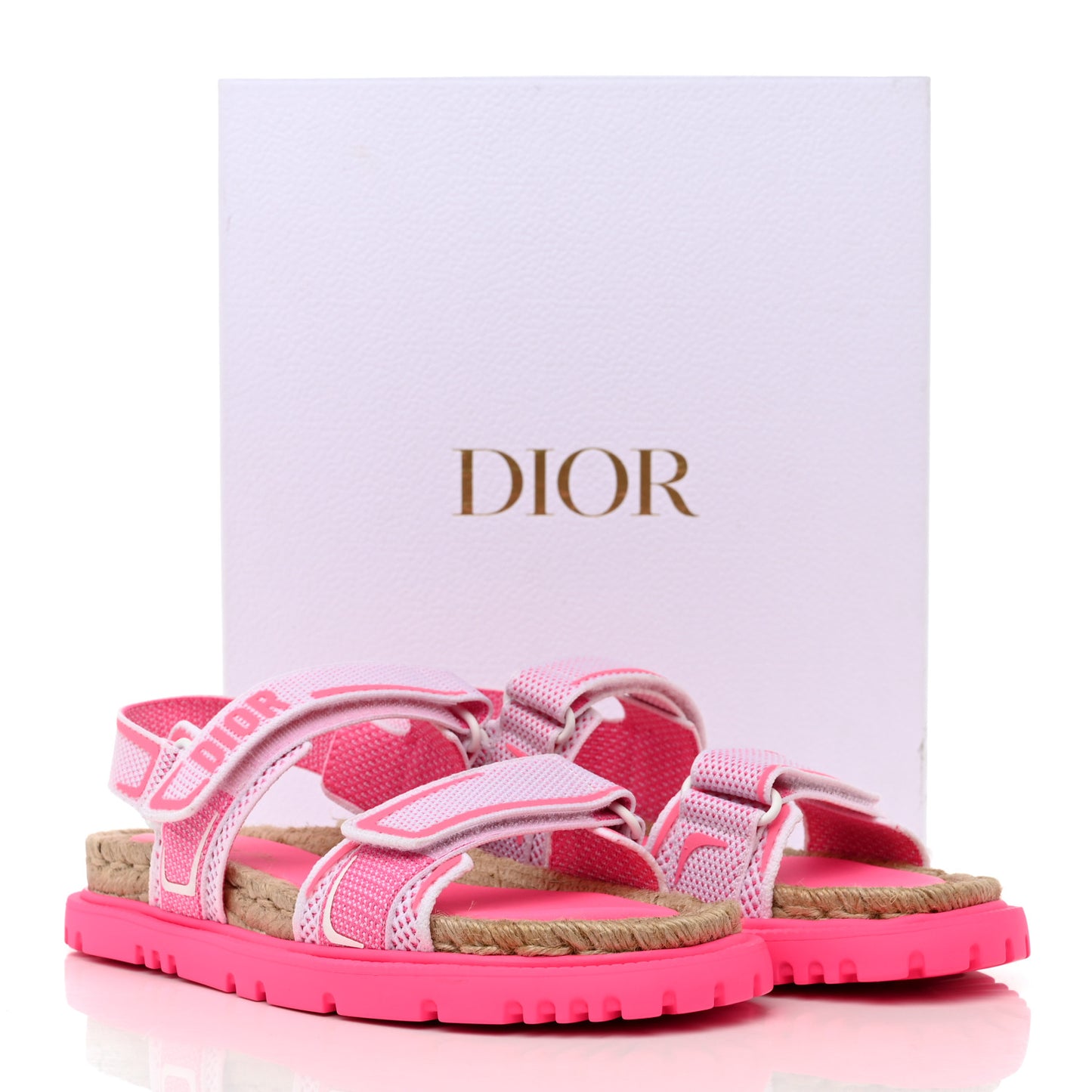 Technical Knit Jute Dioract 10mm Sandals 40.5 White Fuchsia