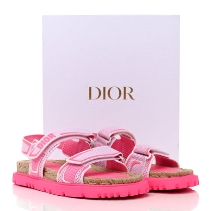 Christian Dior Technical Knit Jute Dioract 10mm Sandals 40.5 White Fuchsia 9 of 9