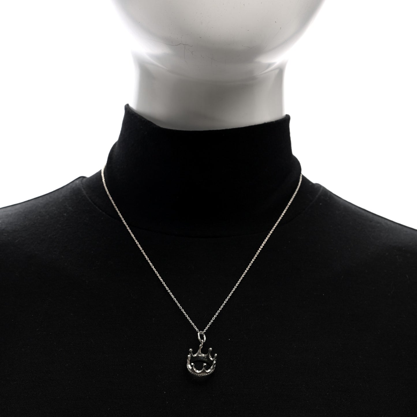 Sterling Silver Crown Charm Necklace