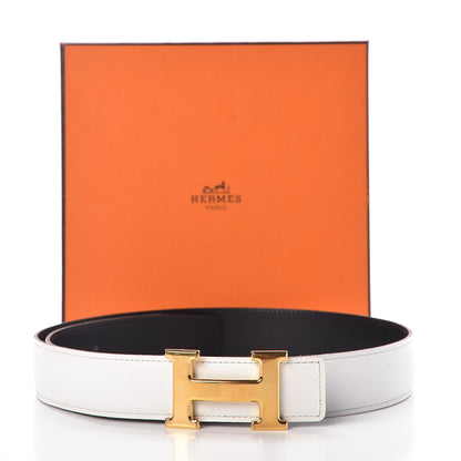 Hermes Chamonix Epsom 32mm H Belt 85 Nior White 7 of 7