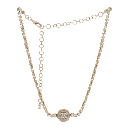 Chanel Crystal CC Chain Short Necklace Gold 3 of 6
