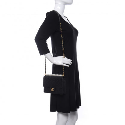Chanel Lambskin Quilted Small Chic Pearls Flap Black 2 of 13