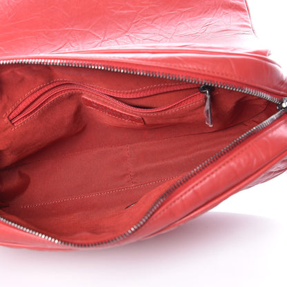 Chanel Aged Calfskin Quilted Medium Chain Detail Flap Red 5 of 15