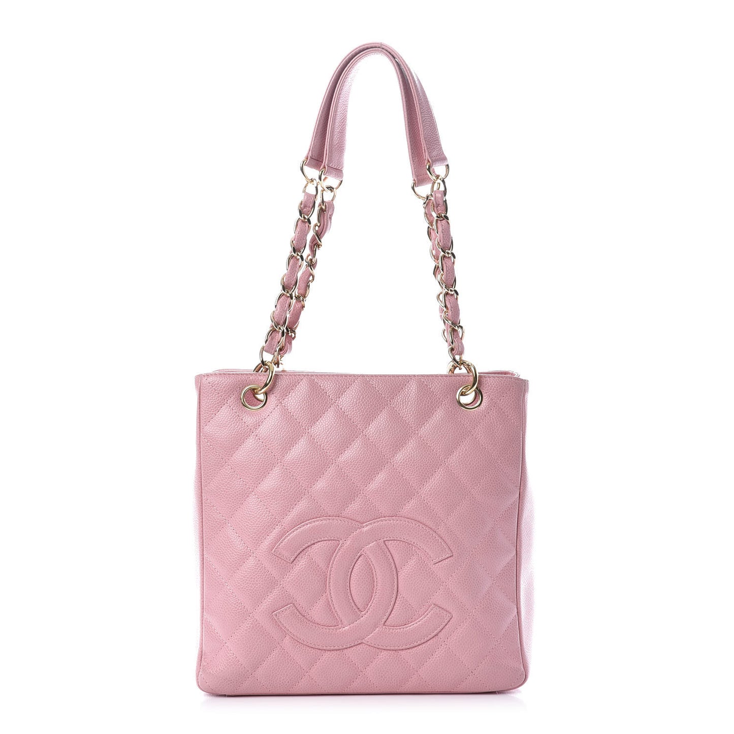 Caviar Quilted Petit Shopping Tote PST Pink