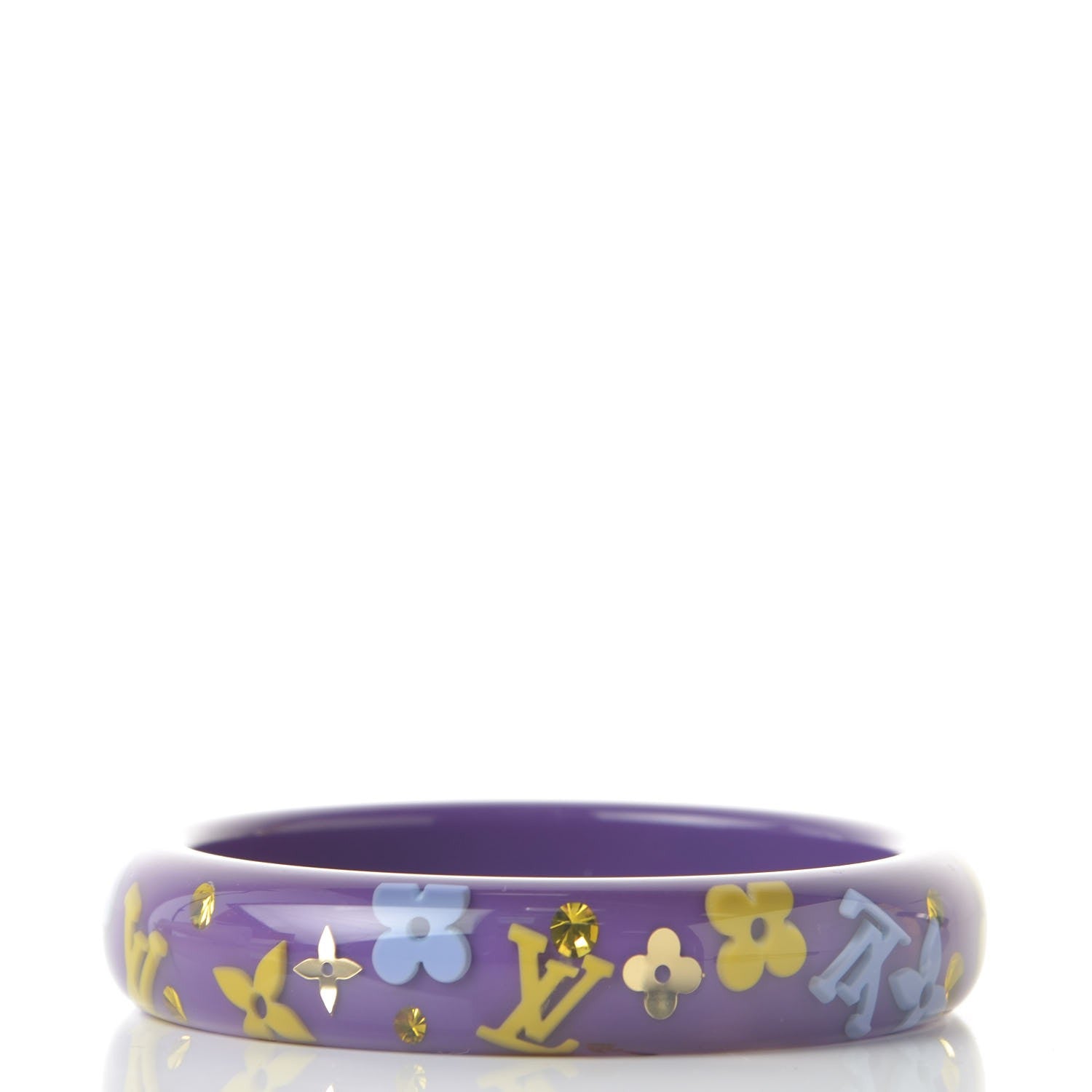 Louis Vuitton Resin Swarovski Large Inclusion Bracelet GM Purple 3 of 4
