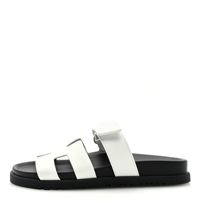 Hermes Calfskin Womens Chypre Sandals 35 White 1 of 7