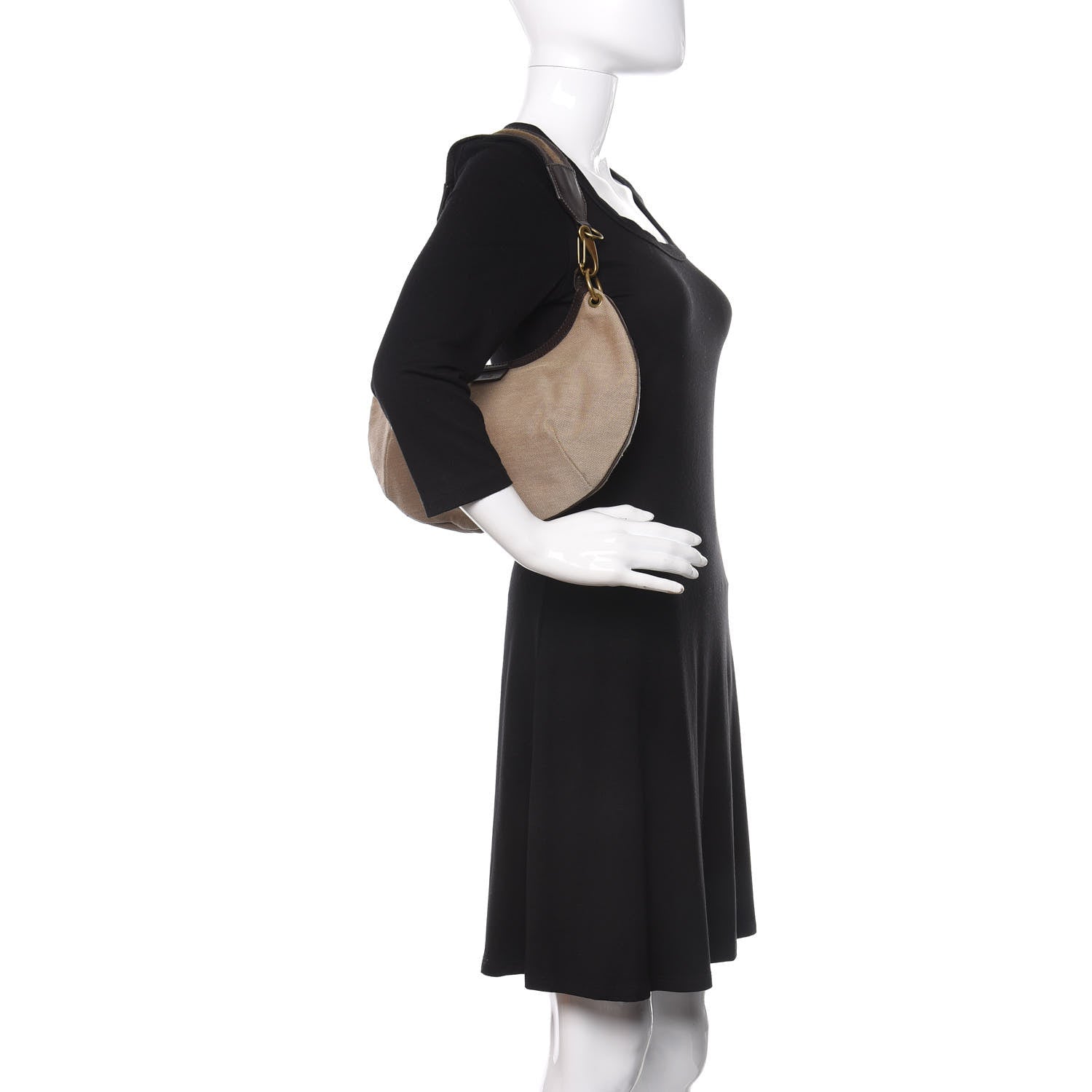 Gucci Canvas Web Hobo Natural Dark Brown 2 of 11