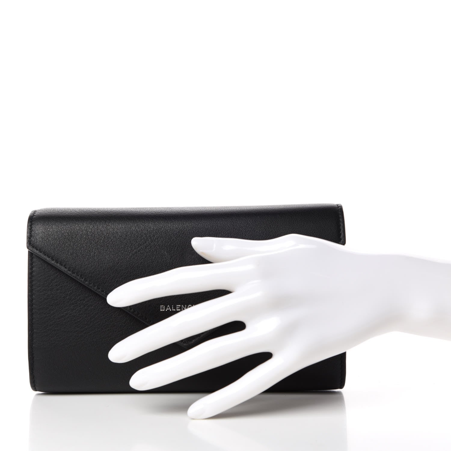 Balenciaga Calfskin Papier Money Zip Around Wallet Black 2 of 9