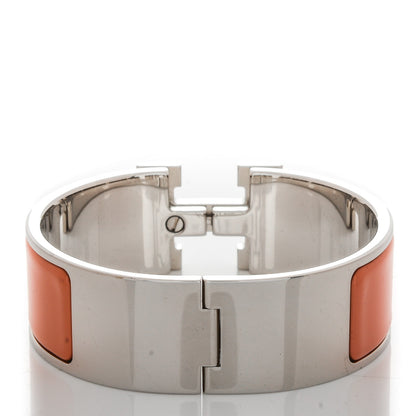 Hermes Enamel Wide Clic Clac H Bracelet GM Orange Fruite 3 of 6