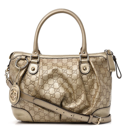 Gucci Metallic Soft Guccissima Medium Sukey Top Handle Bag Champagne 1 of 17
