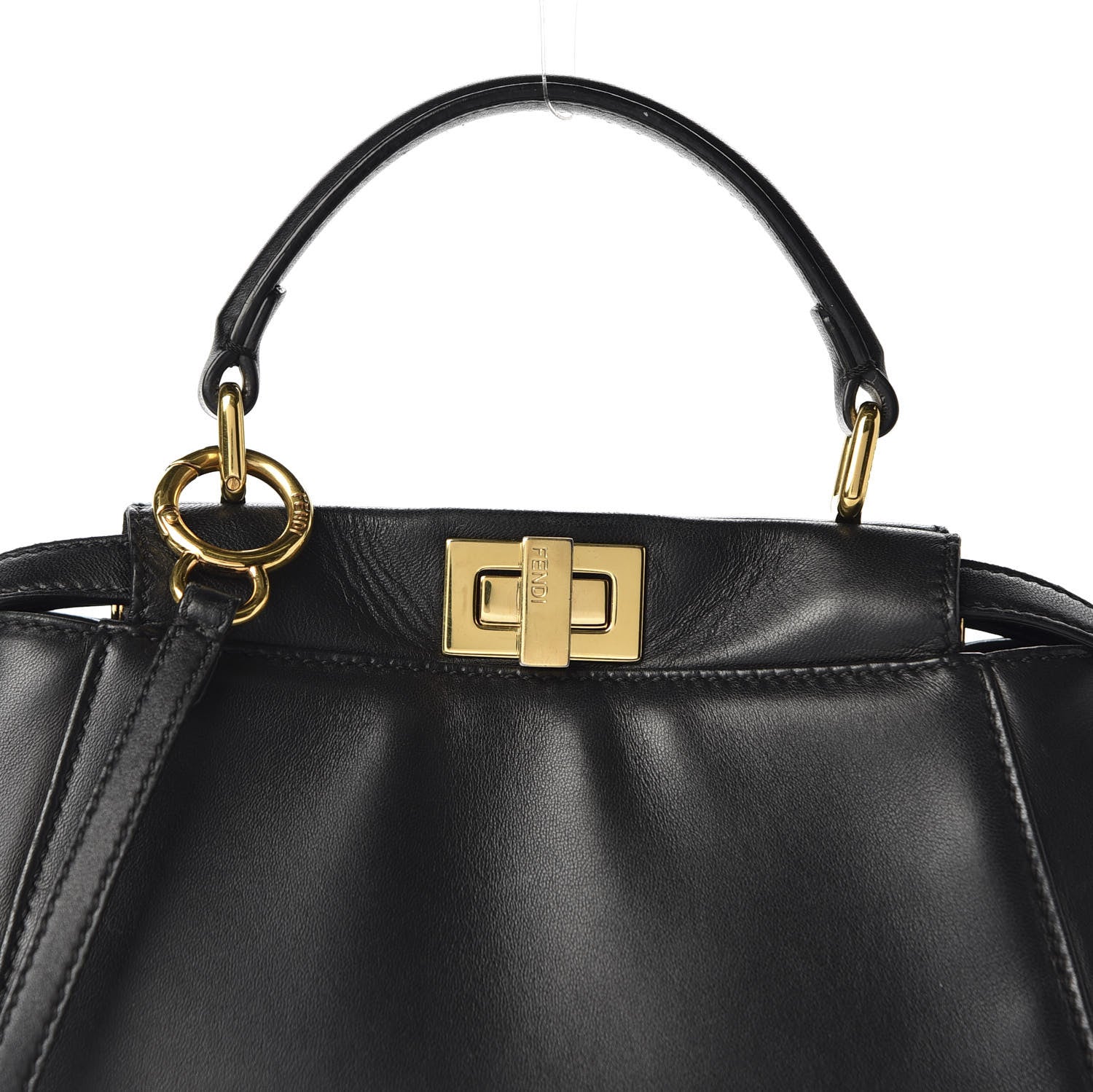 Fendi Nappa Mini Peekaboo Iconic Satchel Black 9 of 9