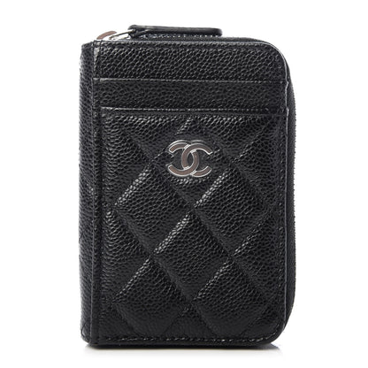 Chanel Caviar Quilted Zip Card Holder Black 1 of 8