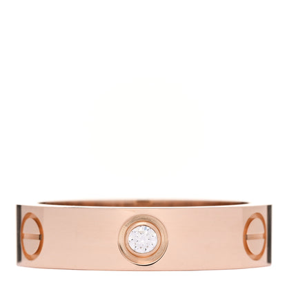 Cartier 18K Pink Gold 3 Diamond 5.5mm LOVE Ring 59 8.75 1 of 4