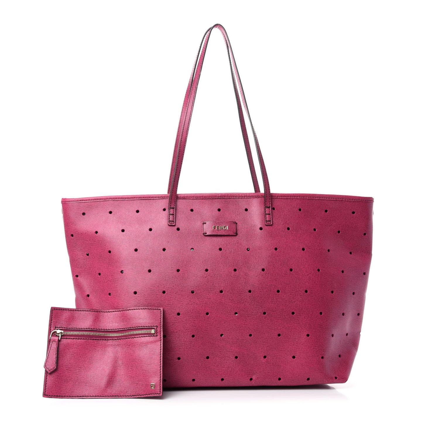 Vitello Elite Perforated Roll Tote Ciclamino