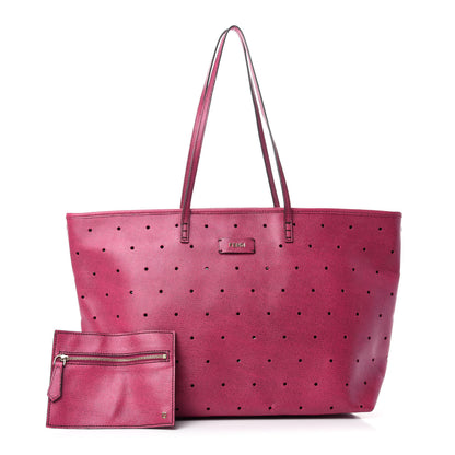 Fendi Vitello Elite Perforated Roll Tote Ciclamino 1 of 13