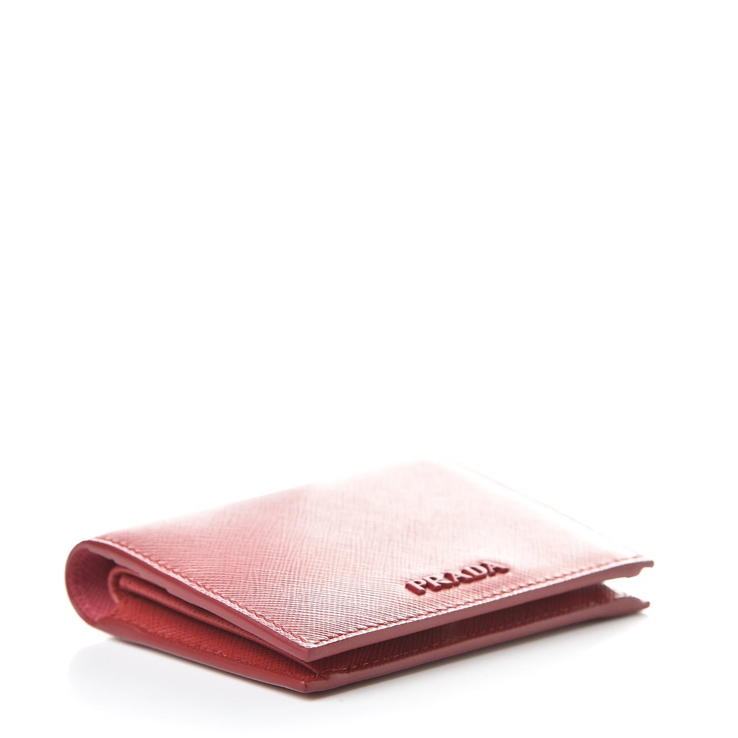 Prada Saffiano Metal Flap Wallet Fuoco Petalo 4 of 9