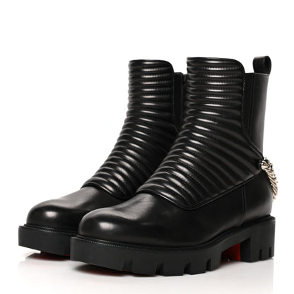 Christian Louboutin Calfskin Maddic Max Flat Boots 37 Black 3 of 9