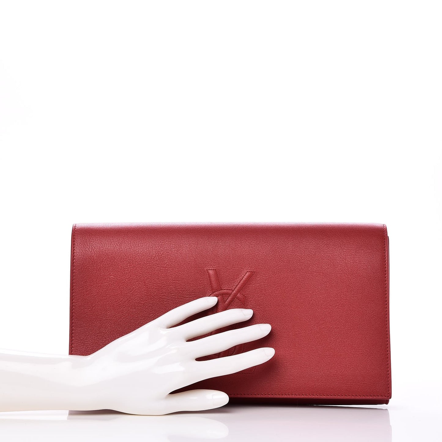 Calfskin Monogram Large Belle De Jour Clutch Red