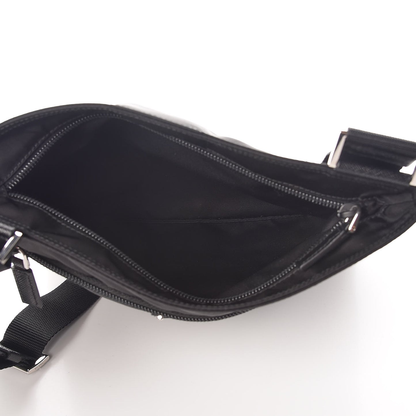 Nylon Vela Small Flat Messenger Bag Black