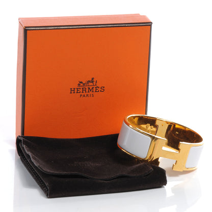 Hermes Enamel Wide Clic Clac H Bracelet PM White 5 of 5