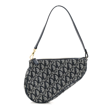 Christian Dior Monogram Mini Saddle Pochette Navy 1 of 10