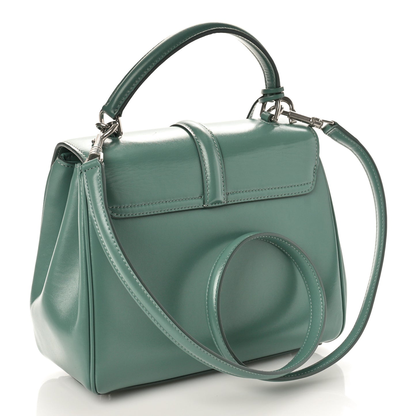 Satinated Calfskin Small 16 Top Handle Bag Celadon