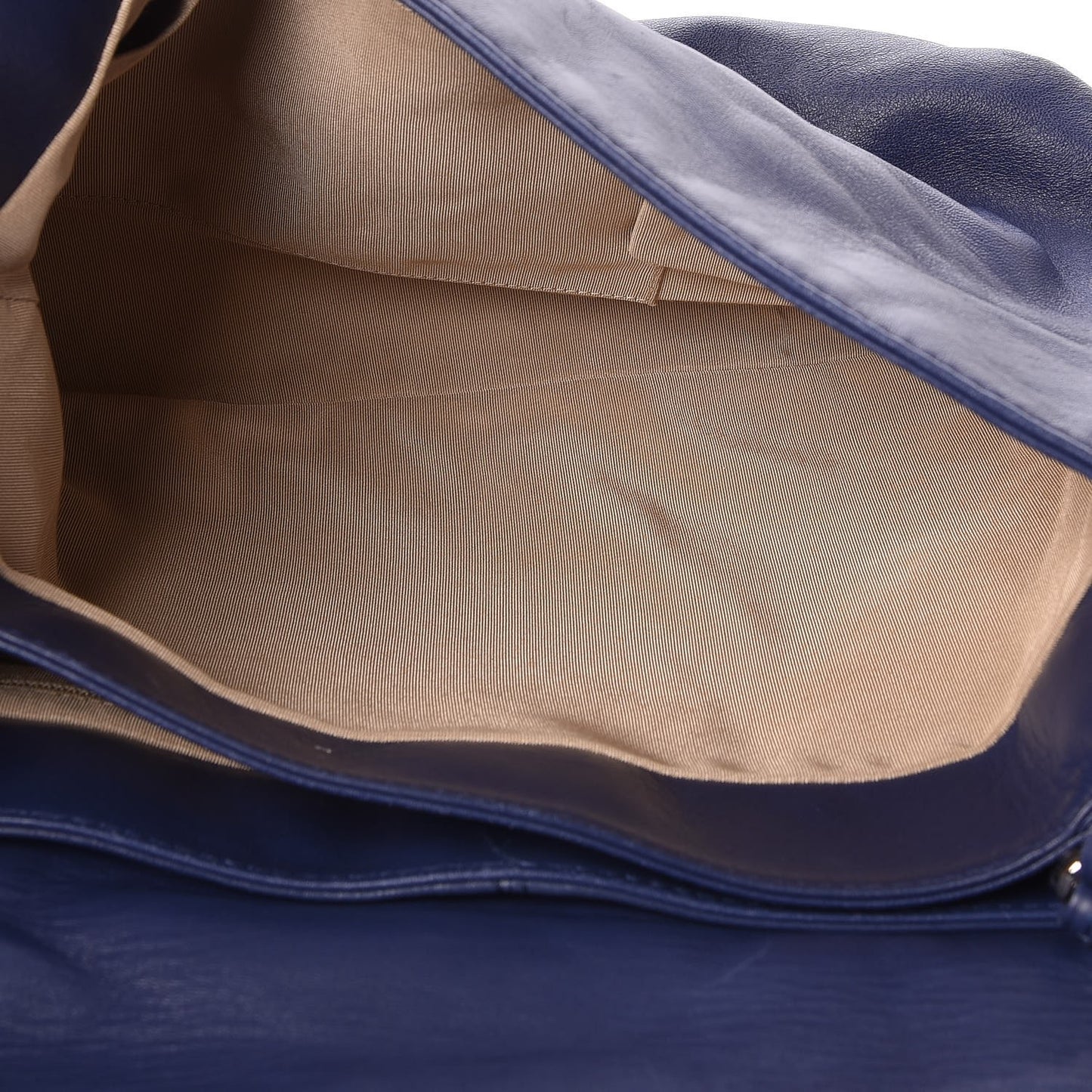 Shiny Lambskin Quilted Large Trianon Messenger Flap Blue