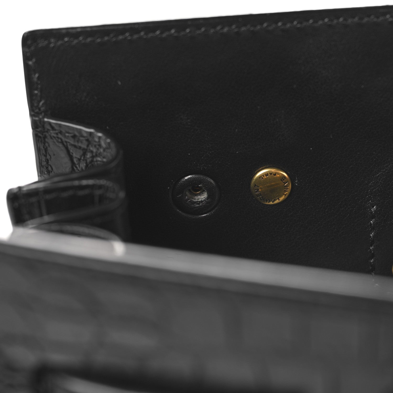 Saint Laurent Calfskin Crocodile Embossed Baby Sac De Jour Black 10 of 10