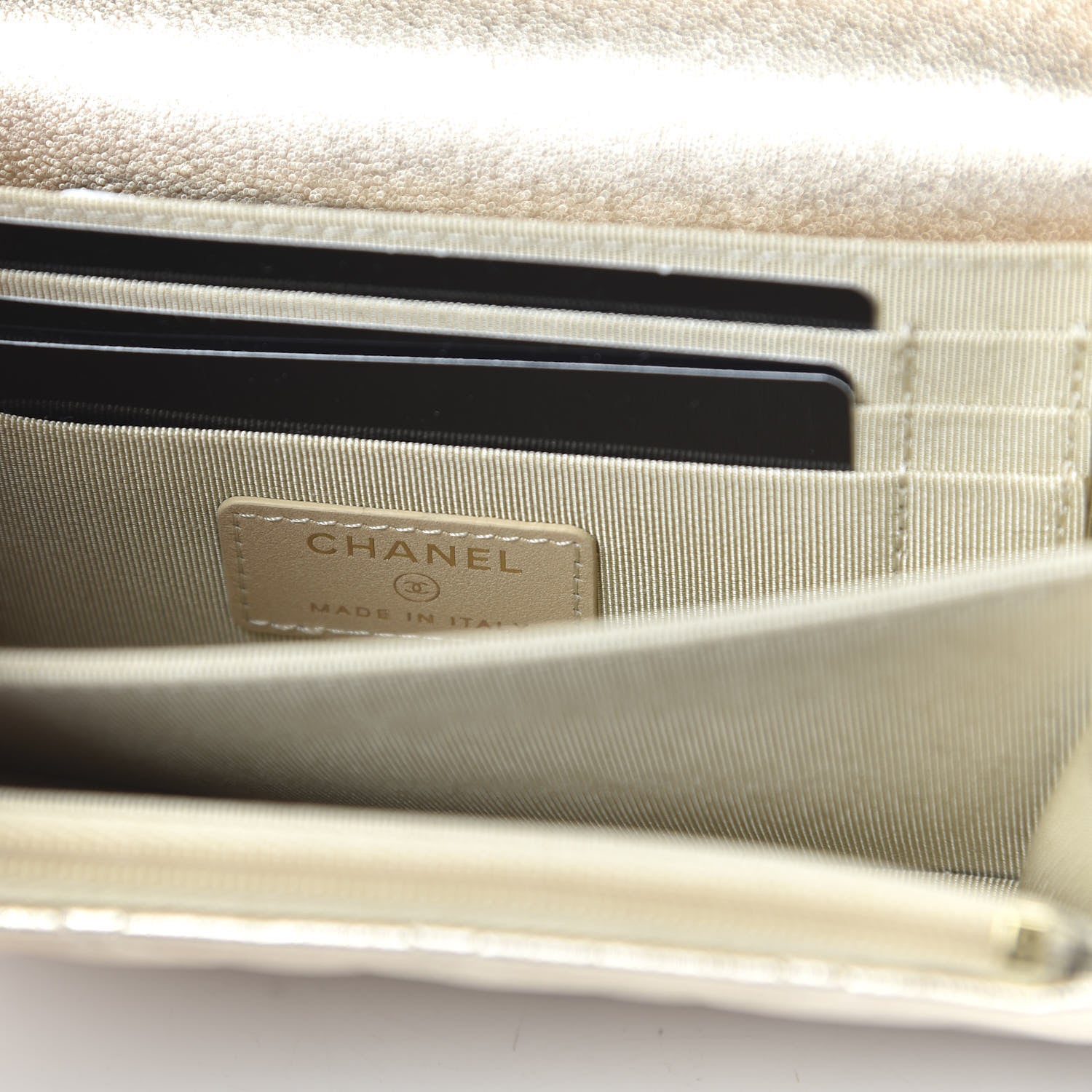 Chanel Metallic Lambskin Quilted Mini Wallet On Chain WOC Gold 8 of 10